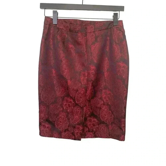 Papillon stunning burgundy/black  pencil skirt - Picture 3 of 6